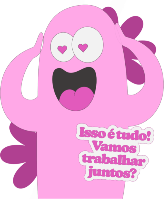 Mascote da Lily dizendo: isso é tudo, vamos trabalhar juntos?